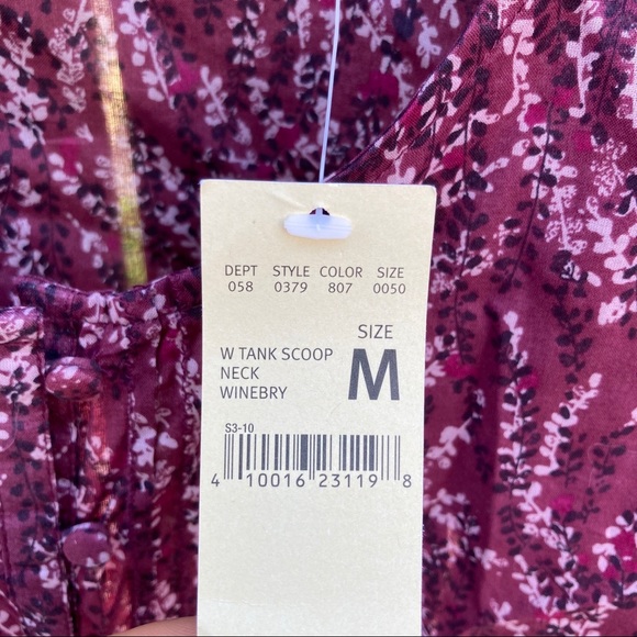 5/$20 Eddie Bauer Pink/maroon floral sleeveless top sz M - Picture 4 of 10